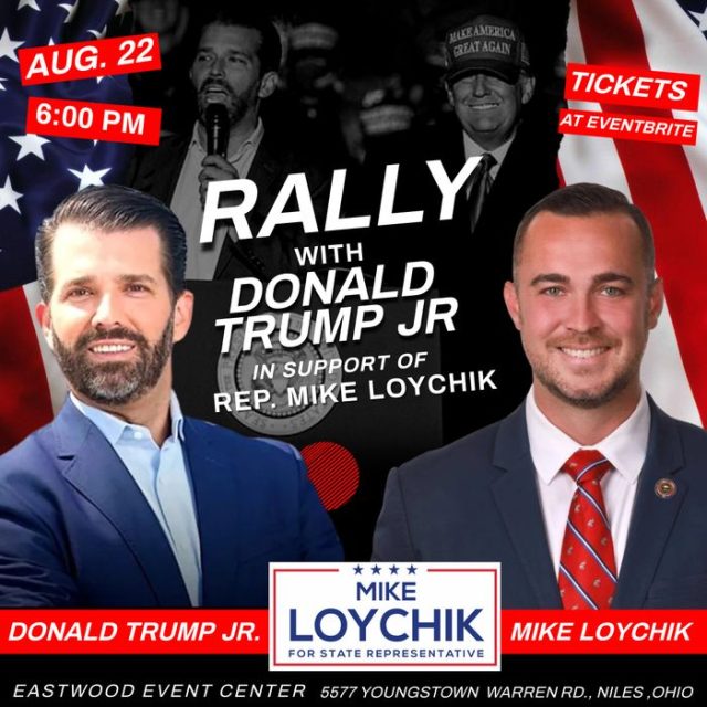 Rally with Donald Trump Jr. in support of Mike Loychik - Ashtabula ...